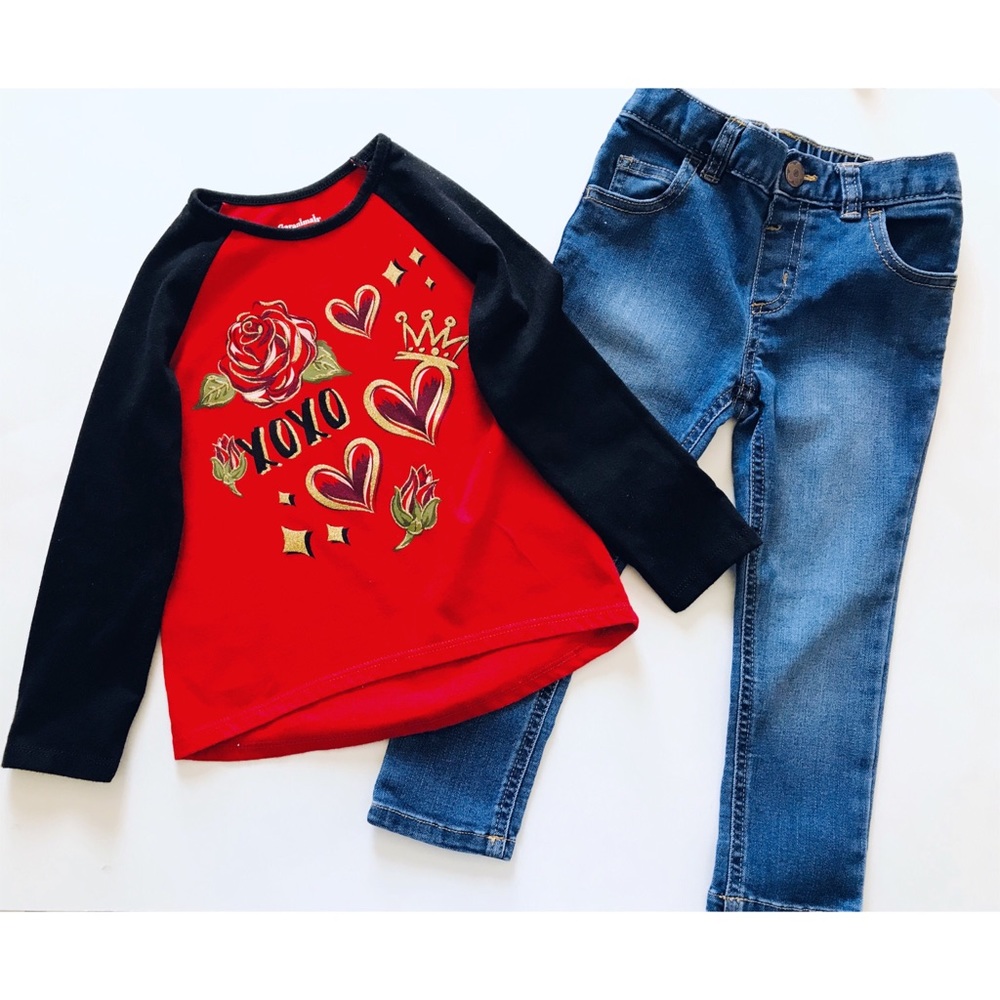 Girls Graphic Shirt & Jeans